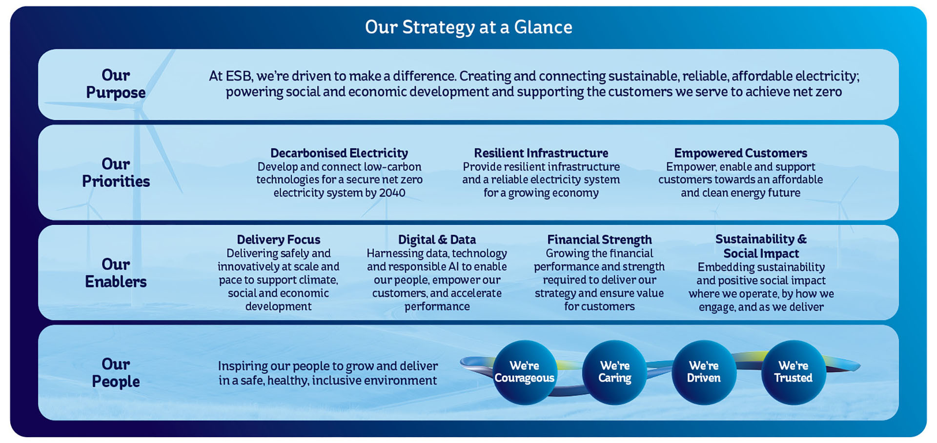 Visual presenting the various elements of ESB strategy as outlined in the article