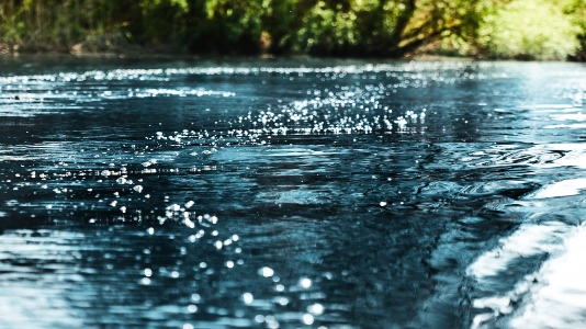 Water flowing in a river