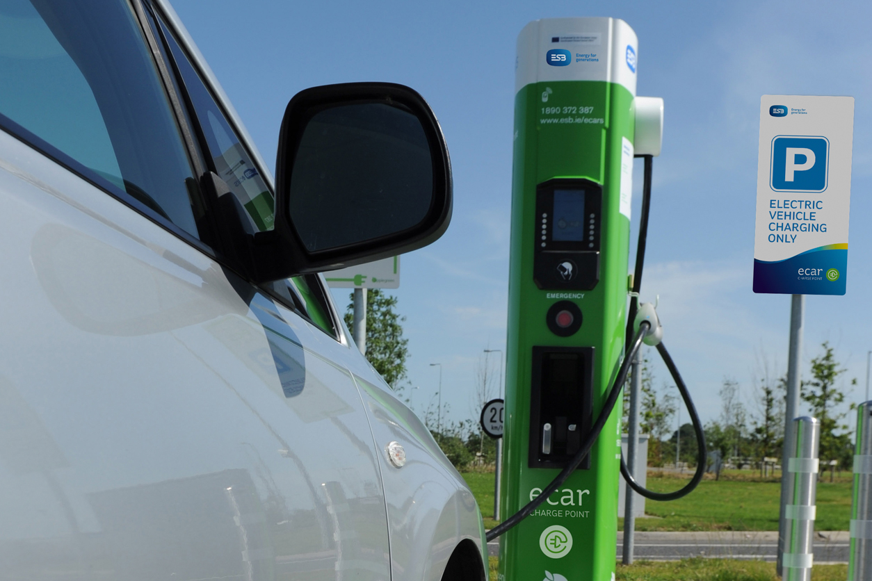 Car charging at a charge point